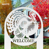 Turkey Welcome Sign Thanksgiving Outdoor Metal Lawn Decor