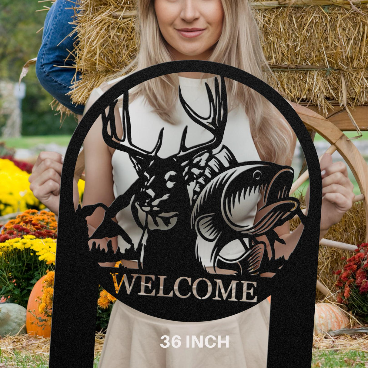 Wildlife Nature Welcome Sign Staked Landscaping Hunting Outside Decor