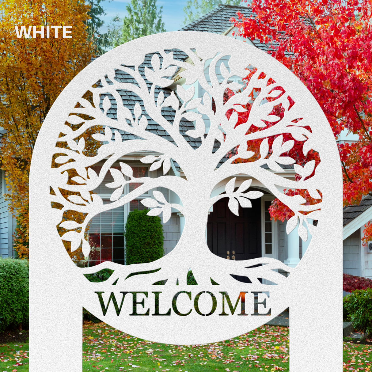 Tree of Life Welcome Stake Sign Front Landscaping Outdoor Yard Decor