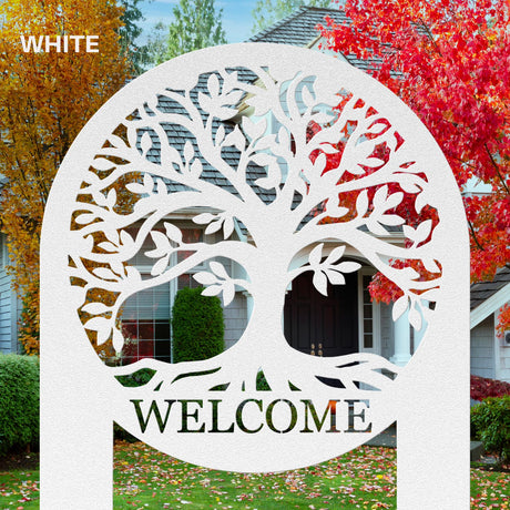 Tree of Life Welcome Stake Sign Front Landscaping Outdoor Yard Decor