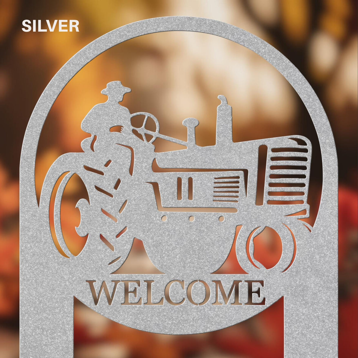 Farmhouse Welcome Stake Sign Tractor Theme Outside Decorations for Yard