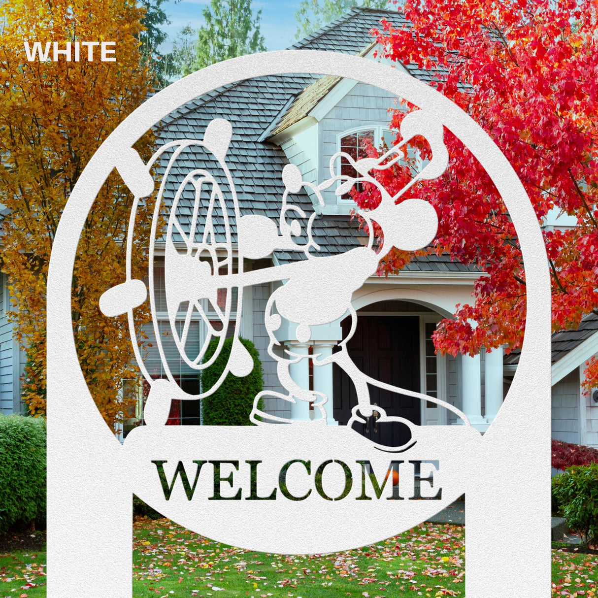 Steamboat Willie Outdoor Decor Stake Metal Welcome Sign