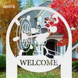 Steamboat Willie Outdoor Decor Stake Metal Welcome Sign