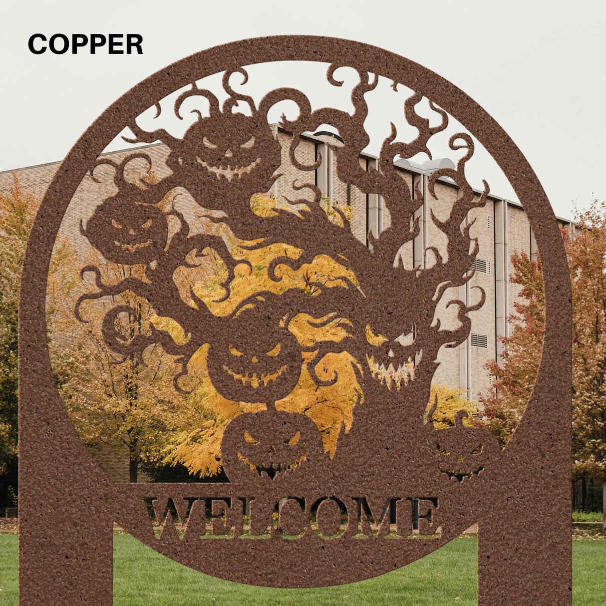 Pumpkin Welcome Sign Yard Staked Outdoor Fall Decor Autumn Spooky Decorations