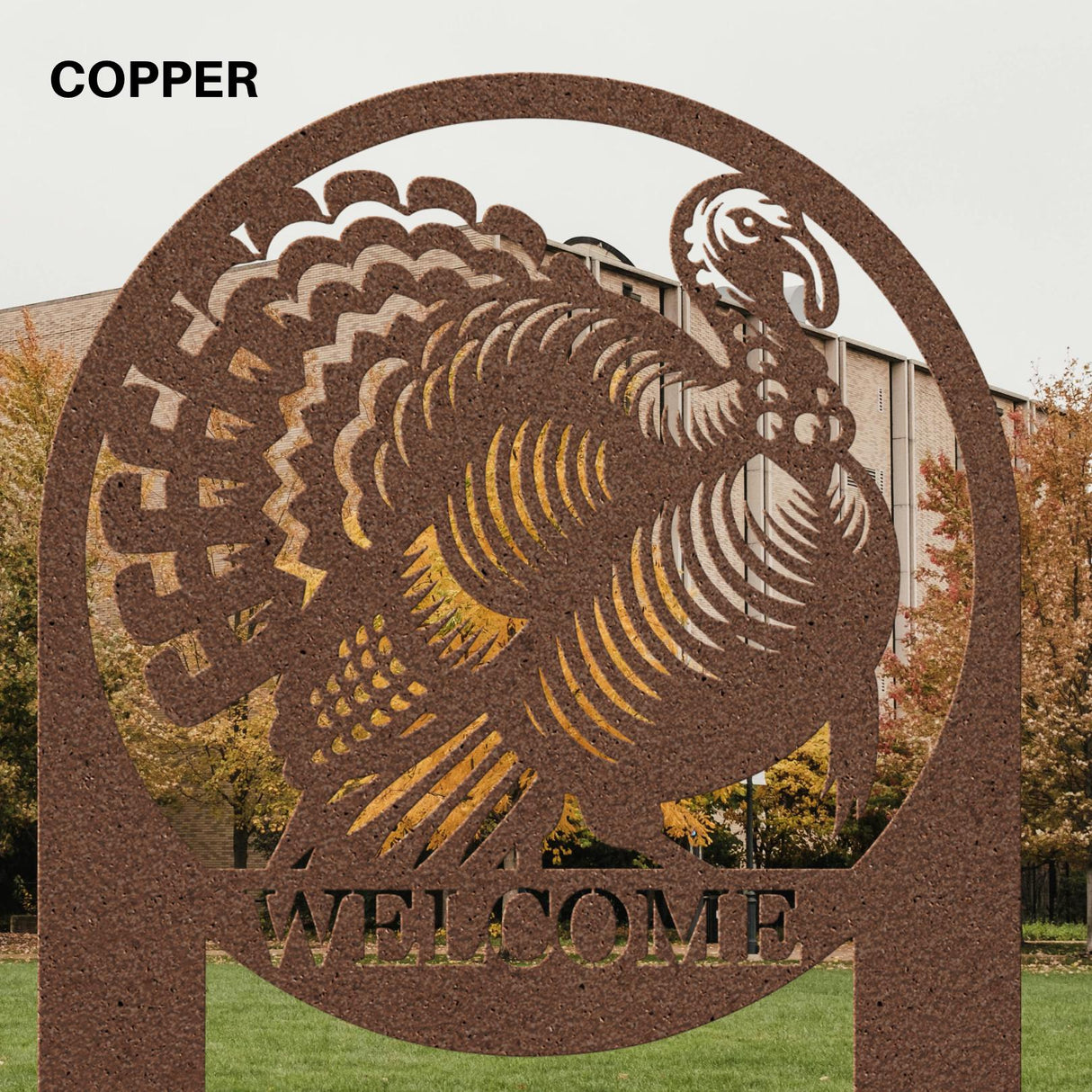 Turkey Welcome Sign Thanksgiving Outdoor Metal Lawn Decor