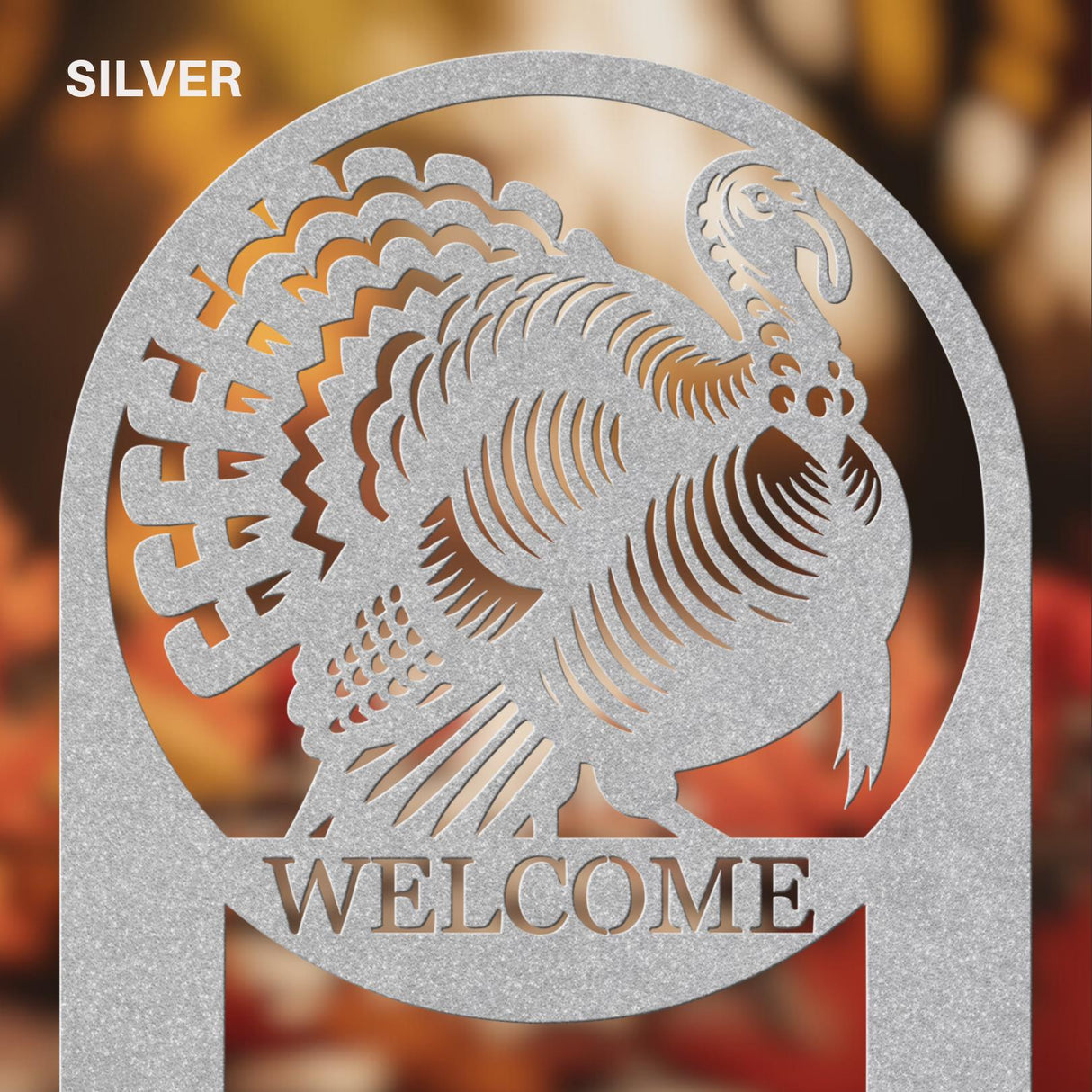 Turkey Welcome Sign Thanksgiving Outdoor Metal Lawn Decor