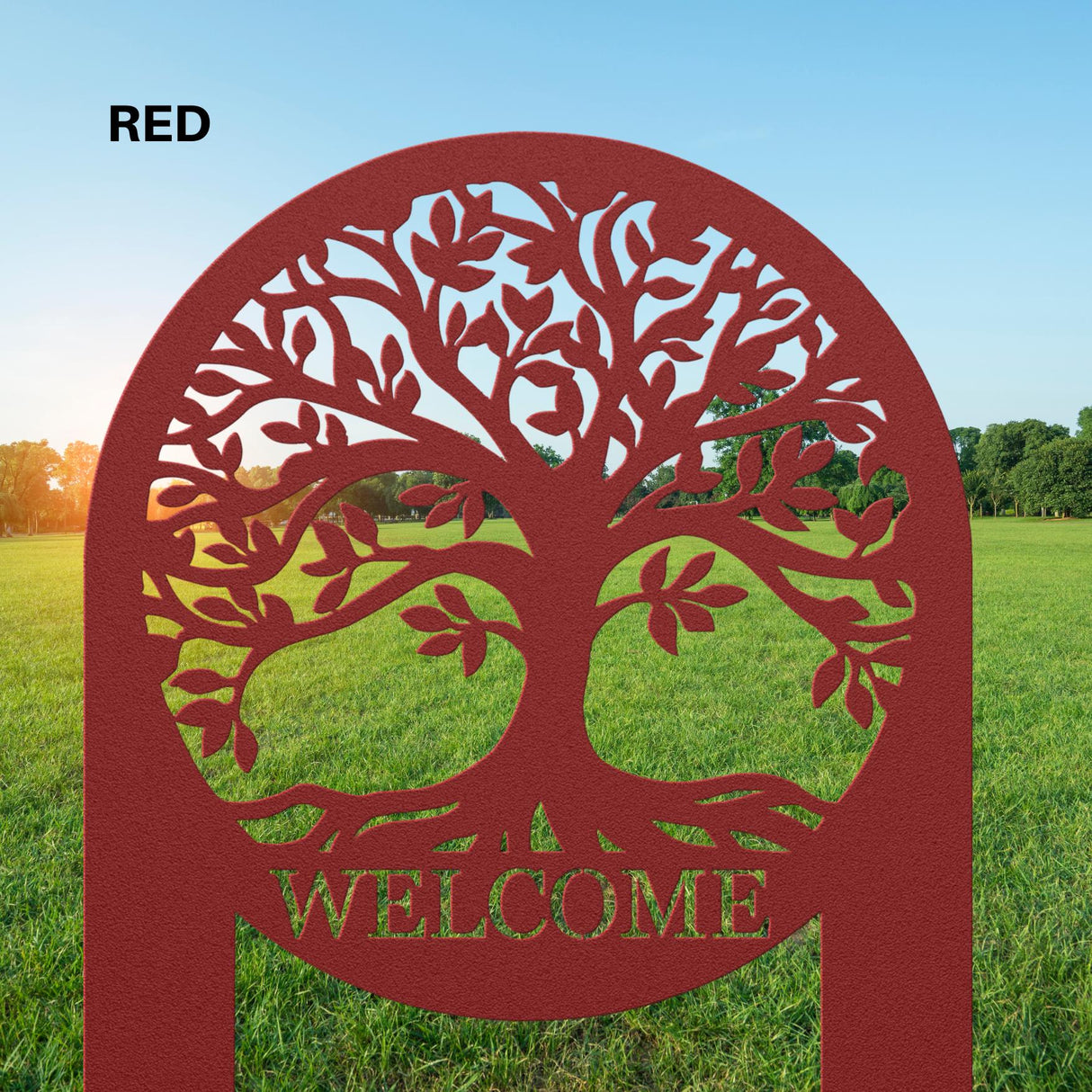Tree of Life Welcome Stake Sign Front Landscaping Outdoor Yard Decor