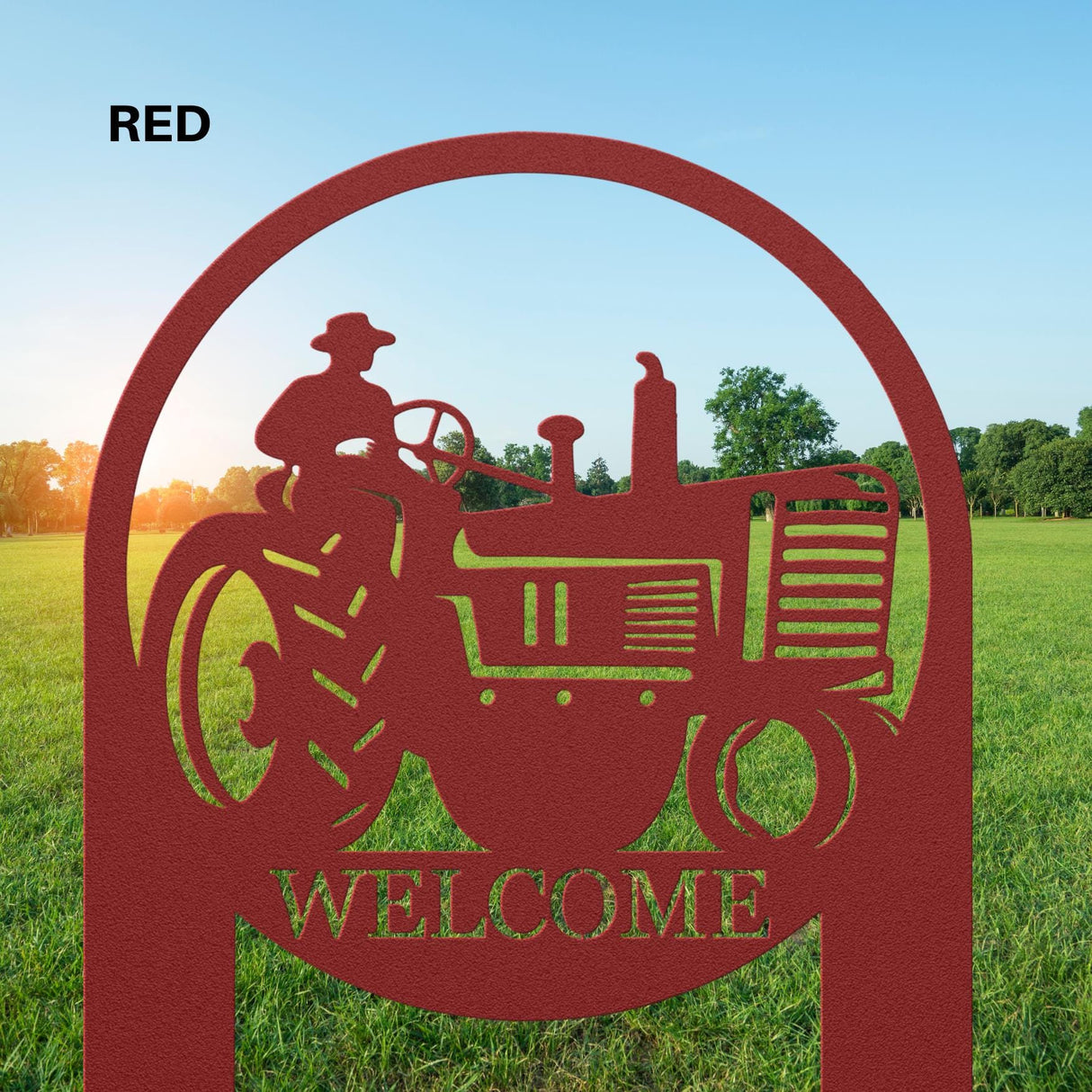 Farmhouse Welcome Stake Sign Tractor Theme Outside Decorations for Yard