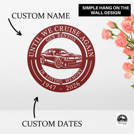 Dodge Challenger Memorial Gift for Men: Until We Cruise Again Sympathy Car Guy