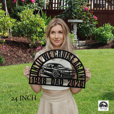 Dodge Challenger Memorial Garden Men Gift: Until We Cruise Again Sympathy Car Enthusiast