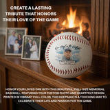 Personalized Baseball Memorial - Our Angel in the Outfield Photo Baseball Gift for Dad or Grandpa