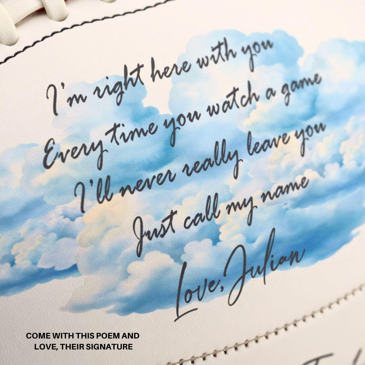Personalized Football Memorial - Touched Down In Heaven Photo Football Gift for Dad or Player