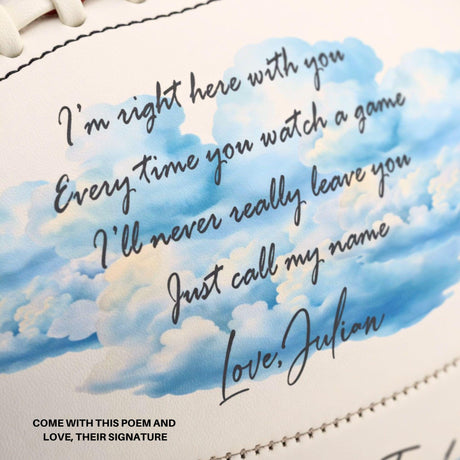 Personalized Football Memorial - Touched Down In Heaven Photo Football Gift for Dad or Player