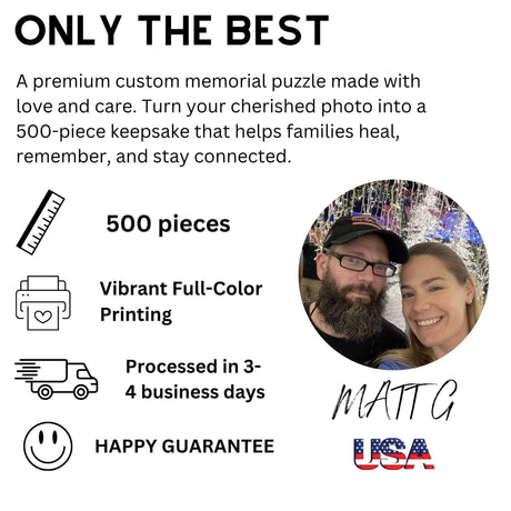 Custom Memorial Puzzle 500 Piece - Personalized Photo Tribute in Loving Memory Family Gift