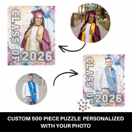 Personalized Class of 2026 Puzzle 500 Pieces - Custom Photo Graduation Gift