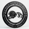 West Virginia Football Memorial Gift - Touched Down in Heaven Football Fan Dad Sympathy Sign