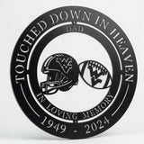 West Virginia Football Memorial Gift - Touched Down in Heaven Football Fan Dad Sympathy Sign