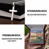 Farming the Fields of Heaven - Personalized Memorial Cross Necklace for Farmer Grandpa