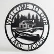 Welcome to Our Lake House Metal Sign - Cabin Canoe Outdoor Porch Decor Lakehouse Gift
