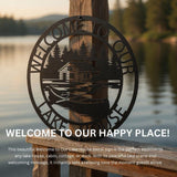 Welcome to Our Lake House Metal Sign - Cabin Canoe Outdoor Porch Decor Lakehouse Gift