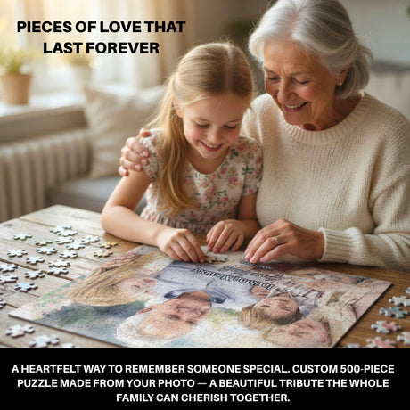 Custom Memorial Puzzle 500 Piece - Personalized Photo Tribute in Loving Memory