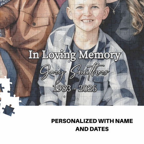 Custom Memorial Puzzle 500 Piece - Personalized Photo Tribute in Loving Memory Family Gift