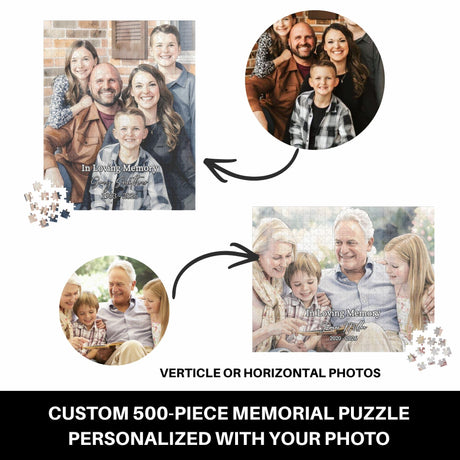 Custom Memorial Puzzle 500 Piece - Personalized Photo Tribute in Loving Memory Family Gift