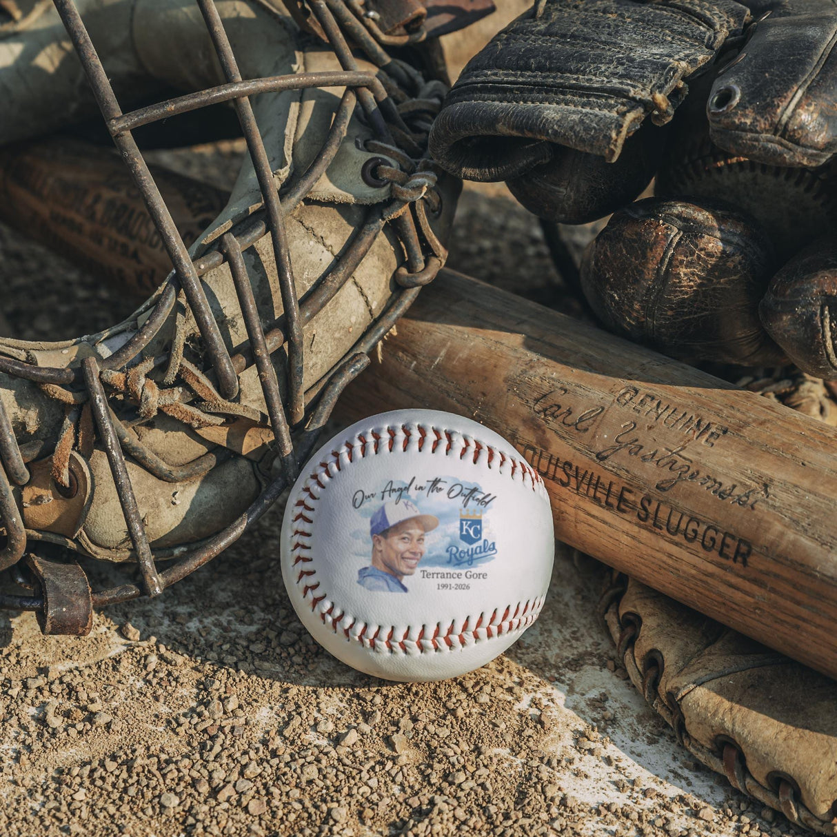 Personalized Baseball Team Memorial Ball - Our Angel in the Outfield Photo Sports Fan Gift