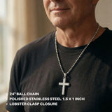 Farming the Fields of Heaven - Personalized Memorial Cross Necklace for Farmer Grandpa