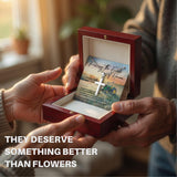 Farming the Fields of Heaven - Personalized Memorial Cross Necklace for Farmer Grandpa