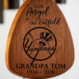 New York Yankees Baseball Memorial Wind Chime - Personalized Our Angel in the Outfield