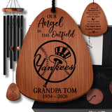New York Yankees Baseball Memorial Wind Chime - Personalized Our Angel in the Outfield