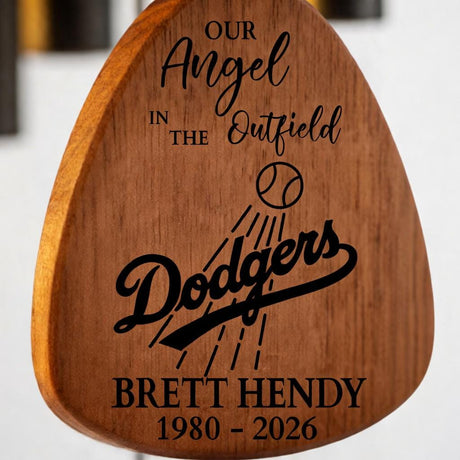 Los Angeles Dodgers Memorial Wind Chime | Our Angel in the Outfield | Personalized Sympathy Gift