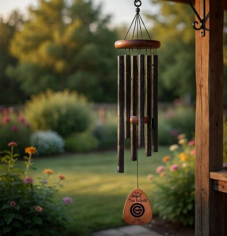 Chicago Cubs Baseball Memorial Wind Chime | Our Angel in the Outfield | Personalized Dad Sympathy Gift