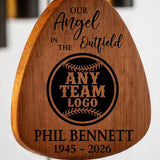 Baseball Memorial Wind Chime Any Team Logo | Our Angel in the Outfield | Personalized Sports Grief Gift