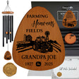 Farm Theme Memorial Wind Chimes - Laser Engraved Farming Sympathy Gift for Farmer Dad