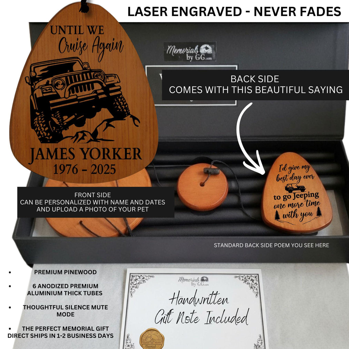 Until We Cruise Again Off Roading Memorial Wind Chimes – Laser Engraved Personalized Sympathy Gift