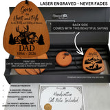 Personalized Outdoorsman Memorial Wind Chime, Laser Engraved Fishing and Hunting Sympathy Gift, Loss of Grandpa Father Remembrance