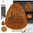 Personalized Housewarming Gift Wind Chime, Custom New Home Gift for Couple, Engraved Wooden House Warming Windchimes Outdoor Porch Decor