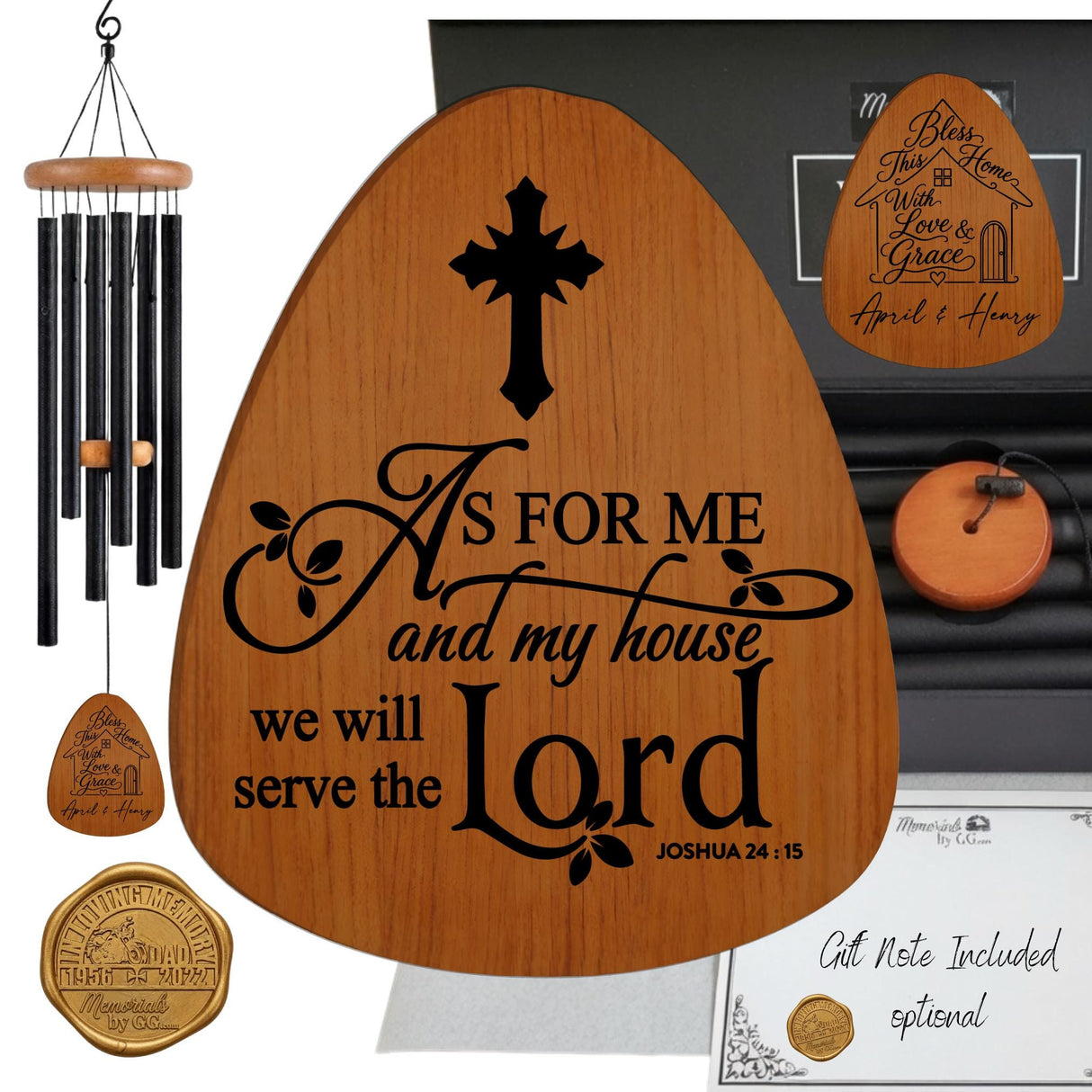 Christian Housewarming Gift Wind Chime, Personalized New Home Gift for Couple, Asked For Me My Lord