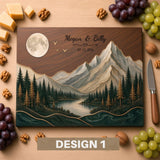 Personalized Glass Charcuterie Board, Custom Marble Wood Look Cheese Board, Closing Gifts, Realtor Kitchen Decor