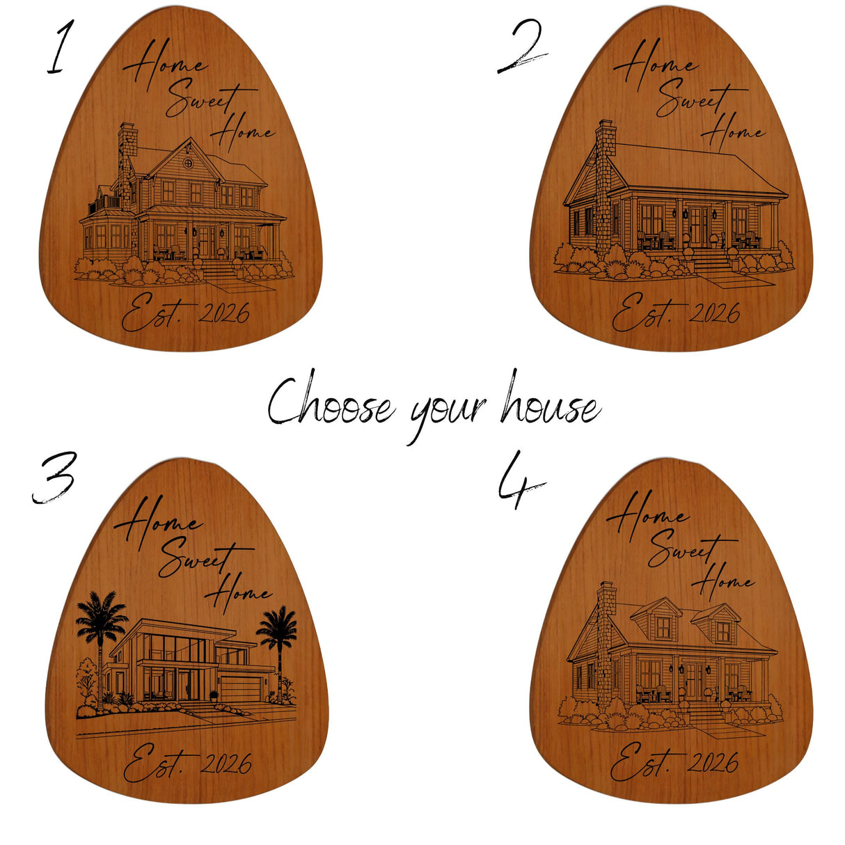 Personalized Housewarming Gift Wind Chime, Custom New Home Gift for Couple, Engraved Wooden House Warming Windchimes Outdoor Porch Decor