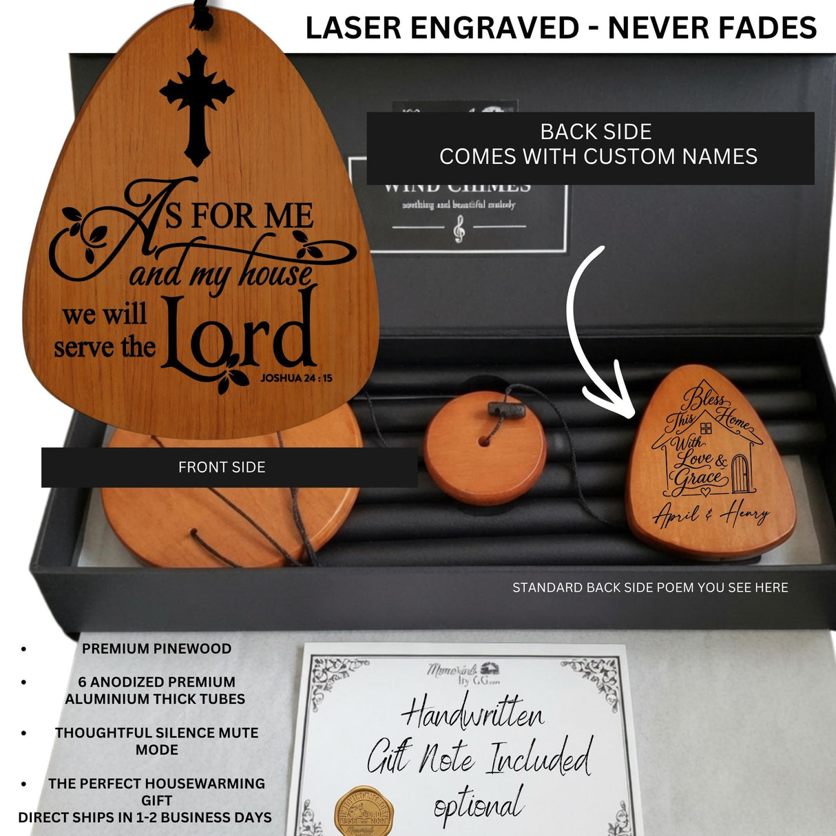 Christian Housewarming Gift Wind Chime, Personalized New Home Gift for Couple, Asked For Me My Lord