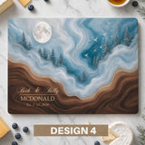 Personalized Glass Charcuterie Board, Custom Marble Wood Look Cheese Board, Closing Gifts, Realtor Kitchen Decor