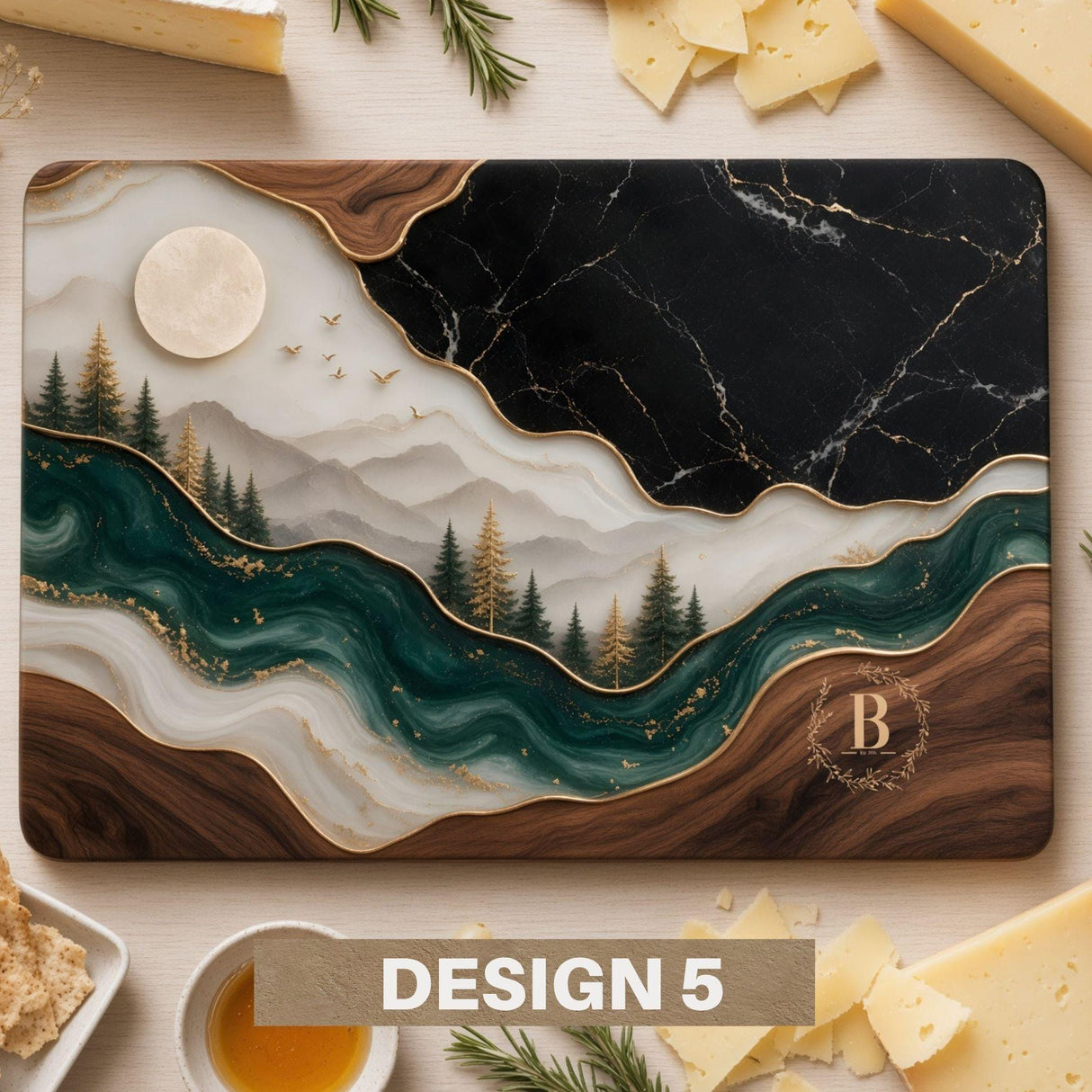 Personalized Glass Charcuterie Board, Custom Marble Wood Look Cheese Board, Closing Gifts, Realtor Kitchen Decor