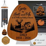 Personalized Hunting Fishing Sympathetic Memorial Wind Chime, Sympathy Gift Dad