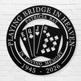 Bridge Player Memorial Gift - Personalized Sympathy Gift Playing Bridge In Heaven