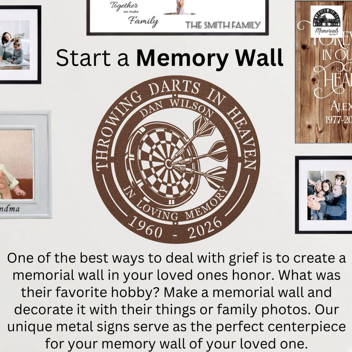 Dart Board Memorial Gift - Personalized Darts Player Sympathy Gift Throwing Darts In Heaven