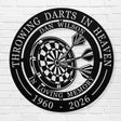 Dart Board Memorial Gift - Personalized Darts Player Sympathy Gift Throwing Darts In Heaven