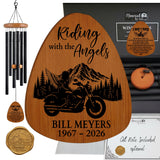Biker Memorial Personalized Wind Chime, Sympathetic Sympathy Gift for a Loved Motorcyclist